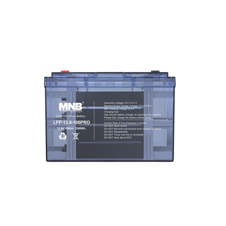 Аккумулятор MNB LFP-12.8-100 PRO (12.8В, 100 Ач, LiFePO4) прозрачный корпус