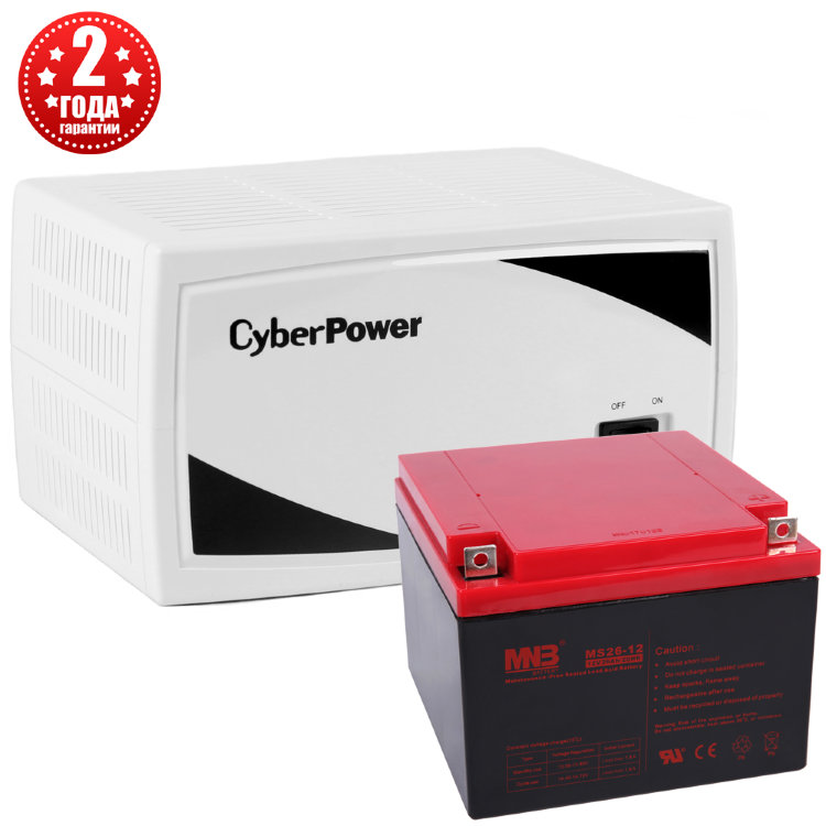Инвертор CyberPower SMP350EI + АКБ 26А/ч